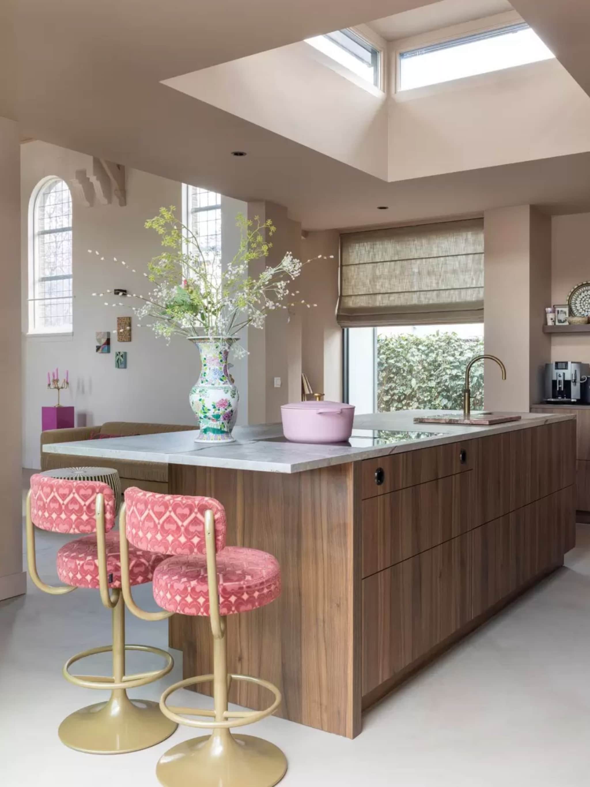 verschillende tinten roze interieur