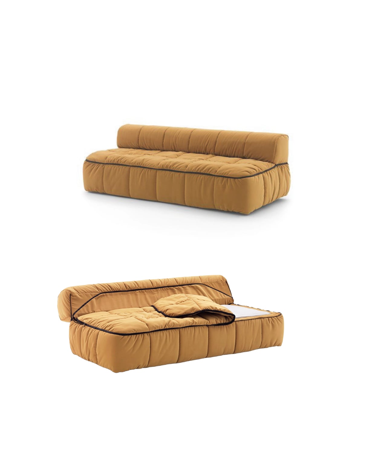 Arflex slaapbank Strips, ontwerp van Cini Boeri uit 1972, in diverse stoffen, 214x96x70 cm (lxbxh) € 5800,- (arflex.it). vtwonen Design 04-2026