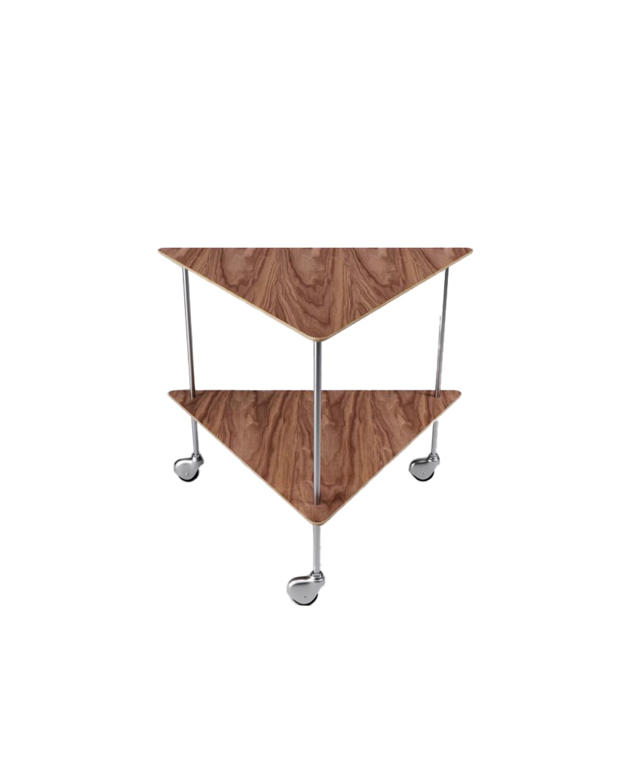 Fritz Hansen trolley AJ, ontwerp van Arne Jacobsen uit 1955, walnoten fineer en staal, 63,3x58,7x54,7 cm (bxdxh) € 899,- (fritzhansen.com). vtwonen Design 04-2026