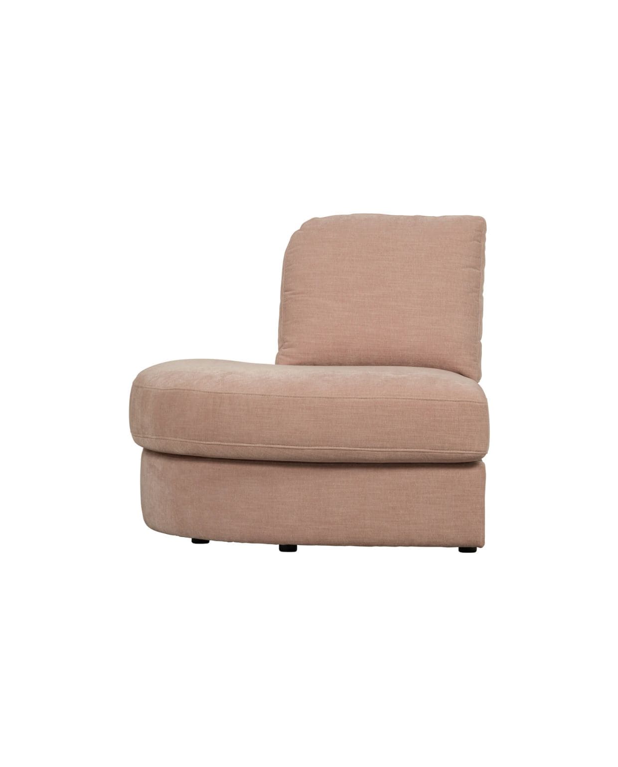 vtwonen 1-zits bank element ronde hoek links Family - Polyester - Roze - 85x93x98 vtwonen