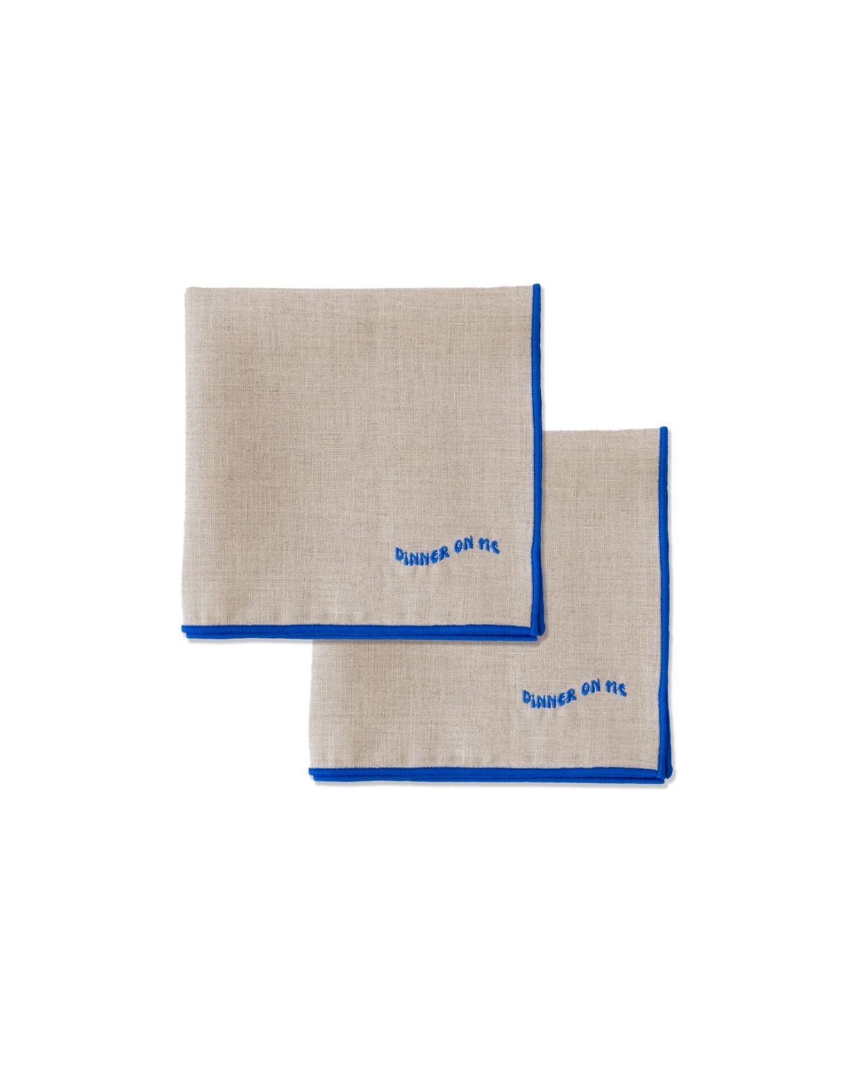Kulu Club servetten "dinner on me" - 100% linnen - beige - set van 2 Kulu Club