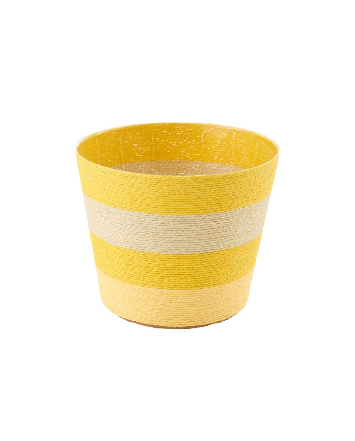 J-Line bloempot Gestreept - papier - geel/naturel - extra small J-line