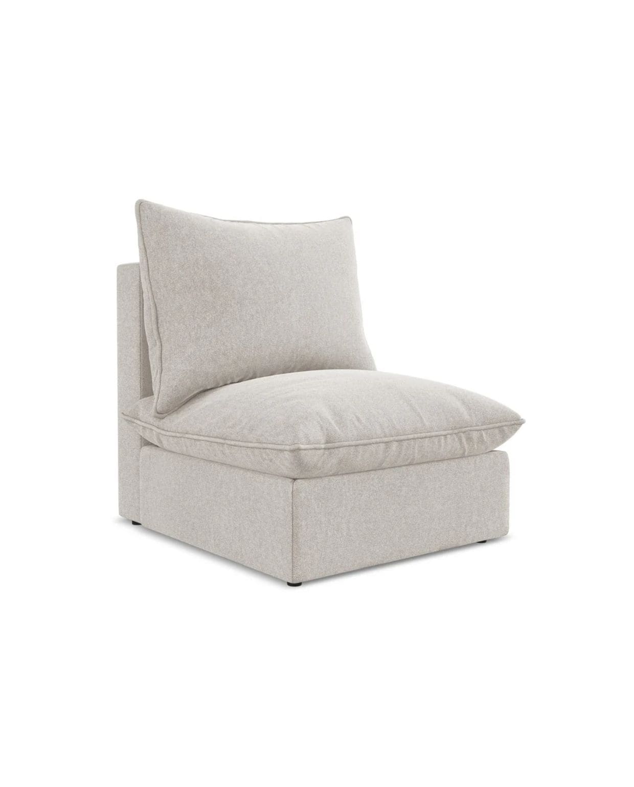 LaMiaSofa Bankmodule midden Ravenna - velours - lichtbeige - 75x90x77 Lamiasofa