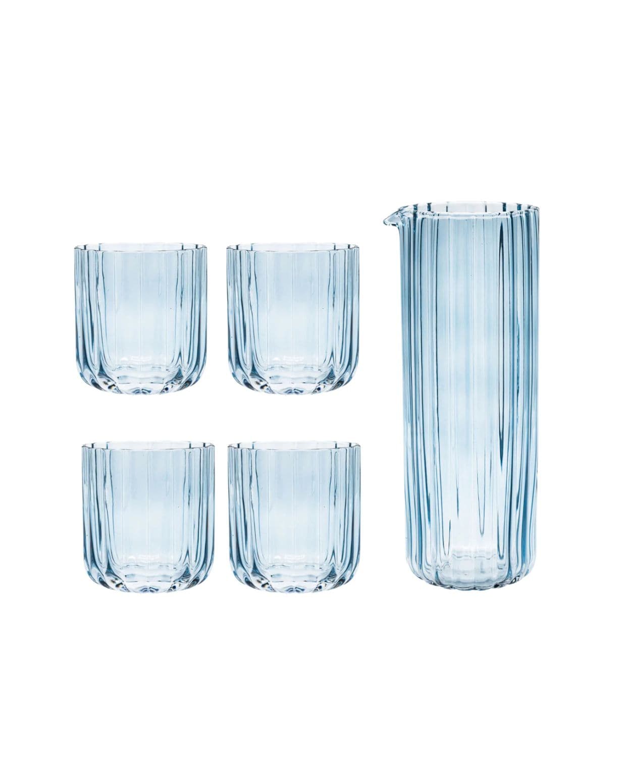 Brut Homeware | Set Gaia | Karaf + 4 Tumbler | blauw Brût Homeware