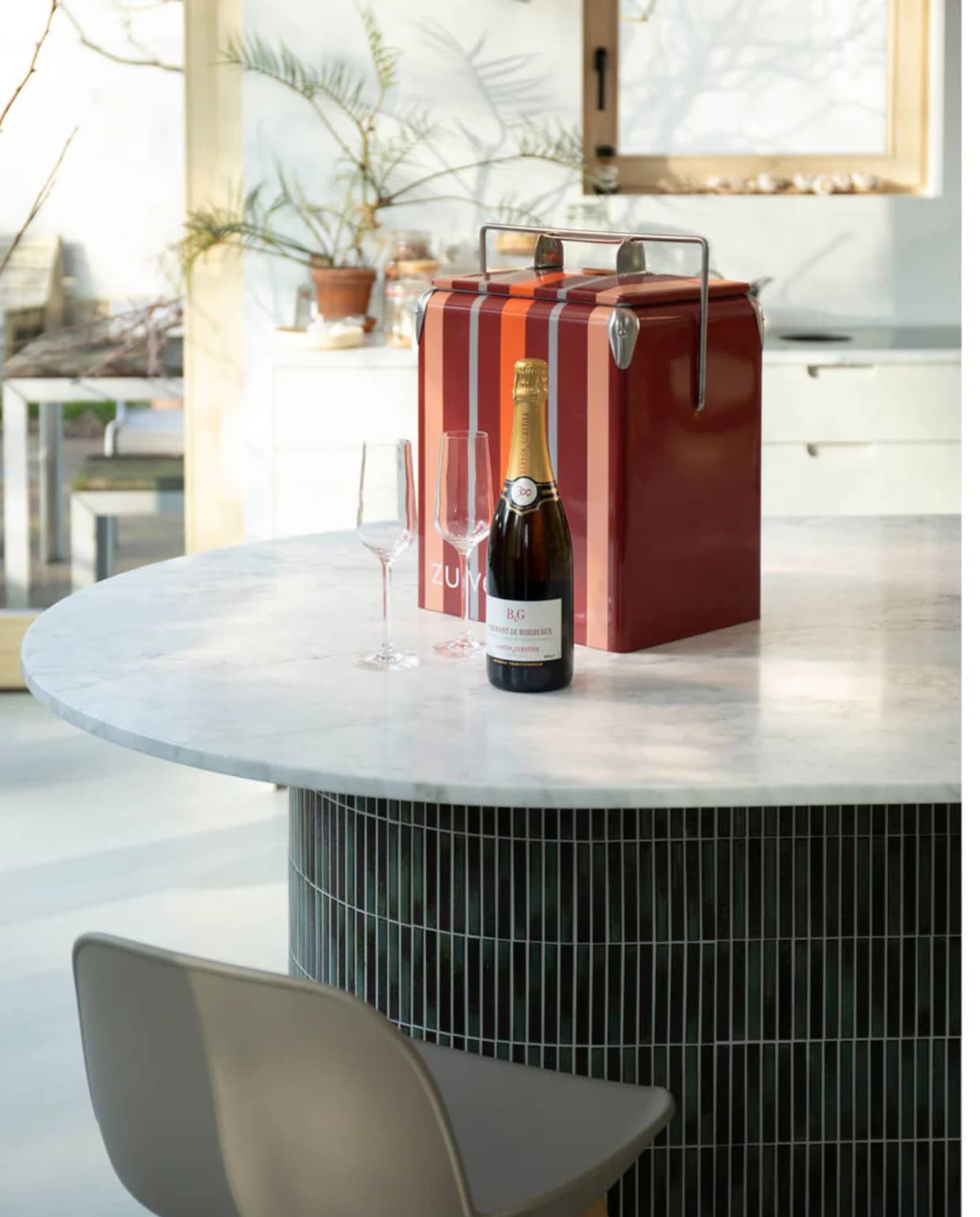 Cooler Be Wine Koelbox Strepen Burgundy Rood Zuiver