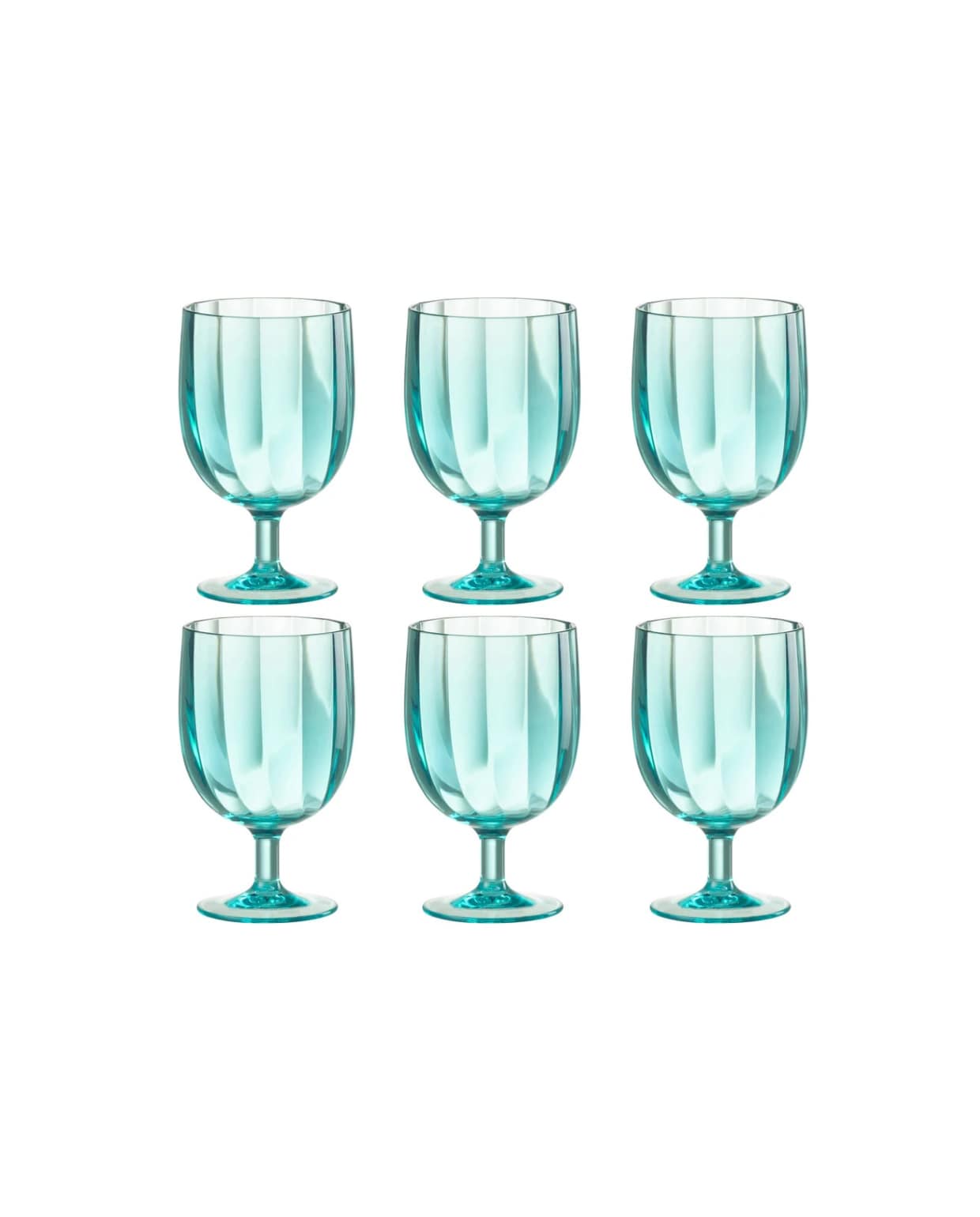 Wijnglas - kunststof - blauw - 6 stuks J-Line