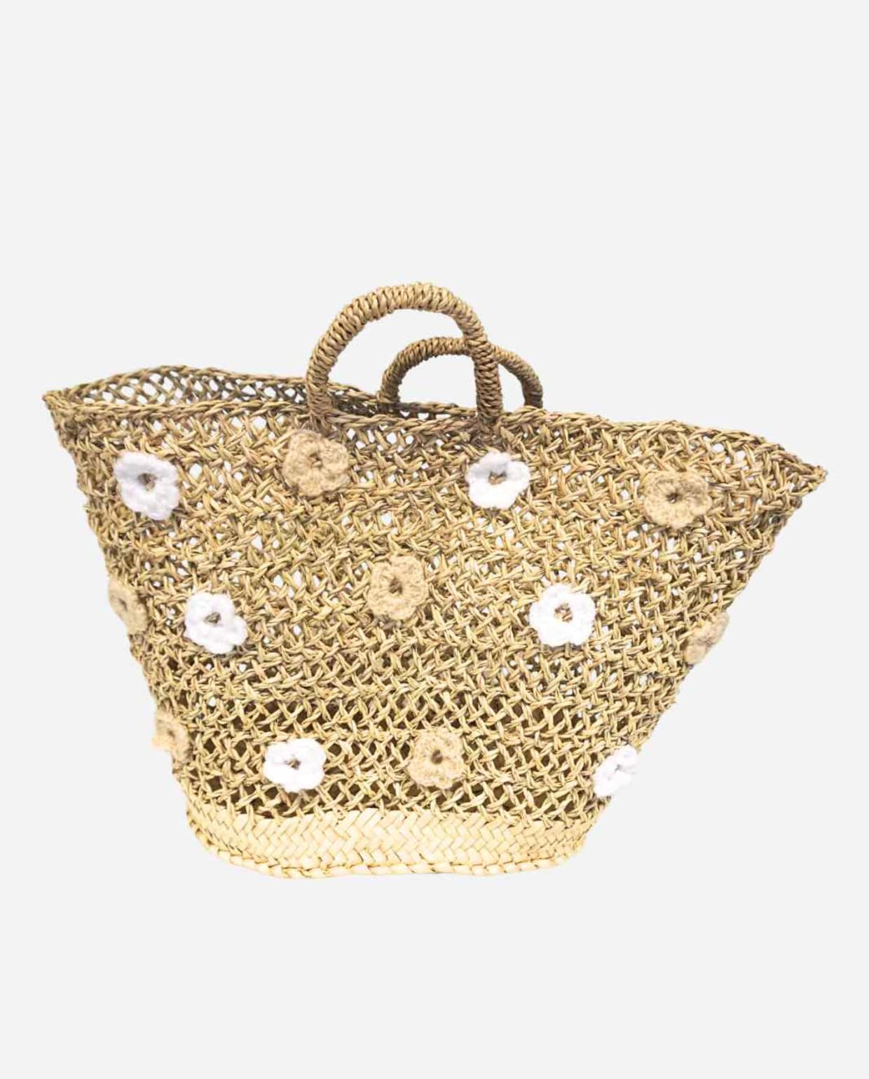 Tas Flora - naturel/beige/wit - zeegras - 50 x 40 x 30 cm Noa May