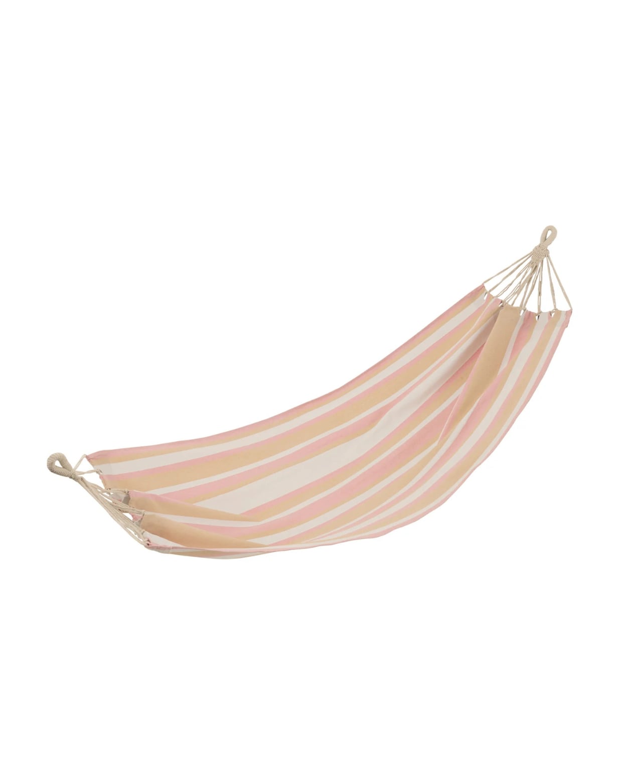 Hangmat Strepen - katoen/polyester - wit/beige/lichtroze J-Line