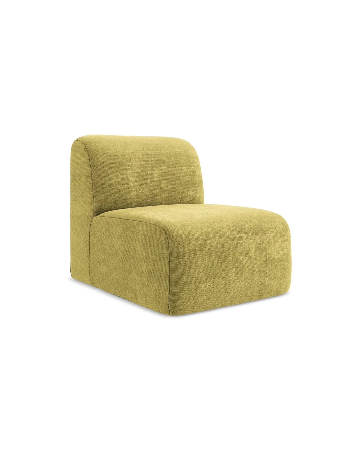 Bankmodule midden Cervo - chenille stof - limoengroen - 70x94x75 LaMiaSofa