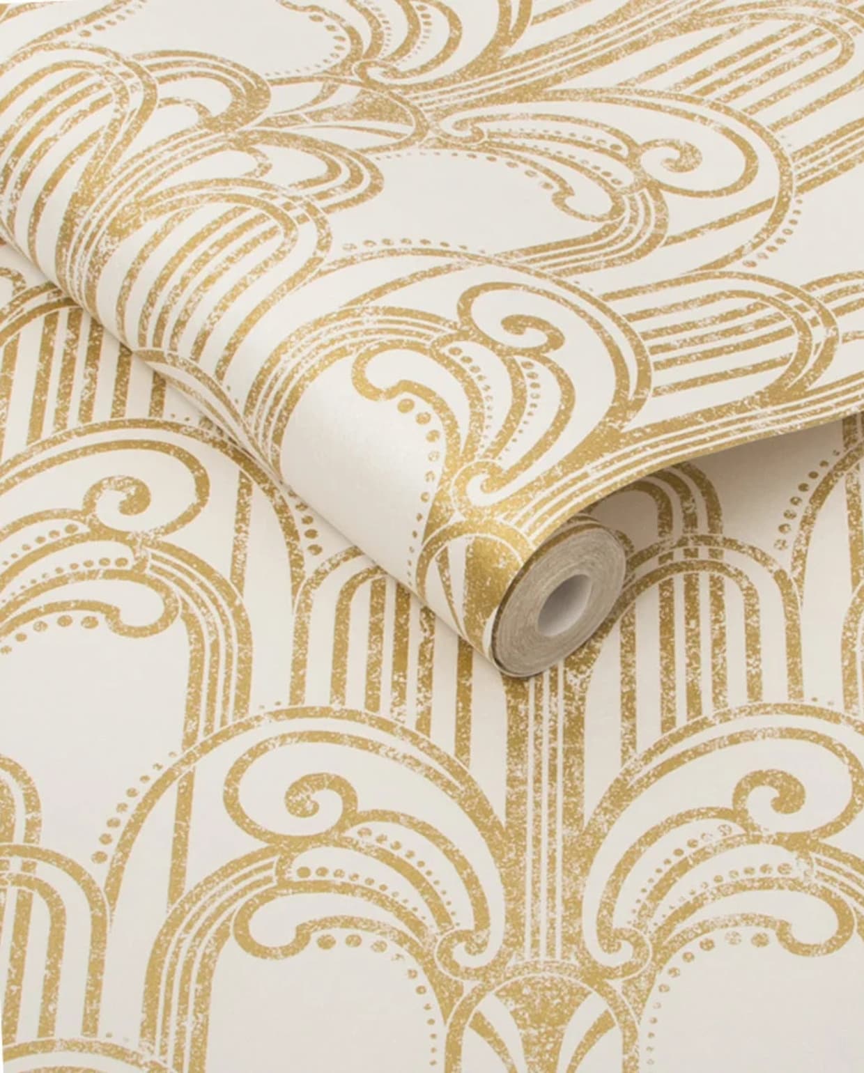 Vliesbehang - Art Deco Goud & Parel Graham & Brown