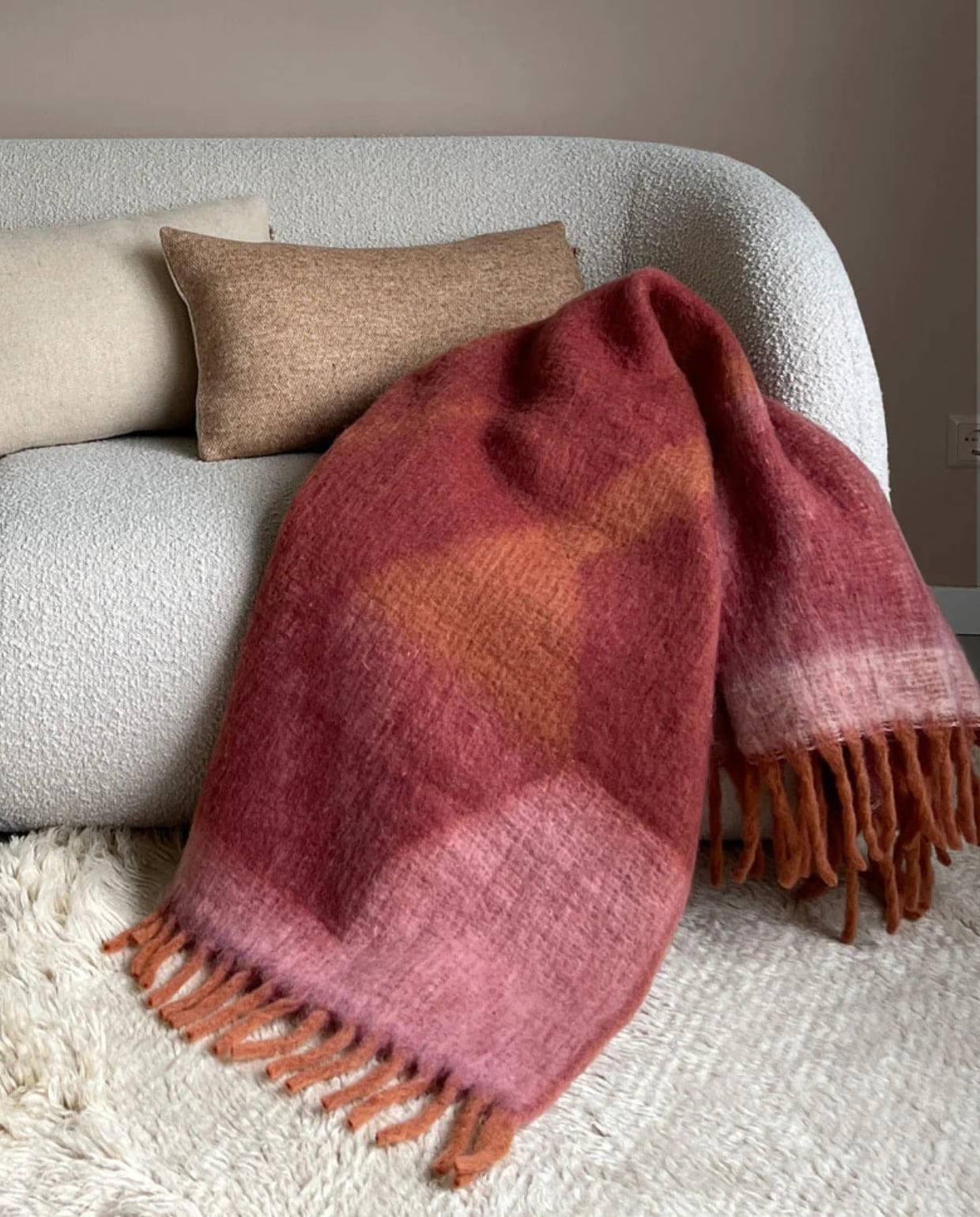 Plaid Zapotec - zacht spicy rood - 100% recycled Malagoon