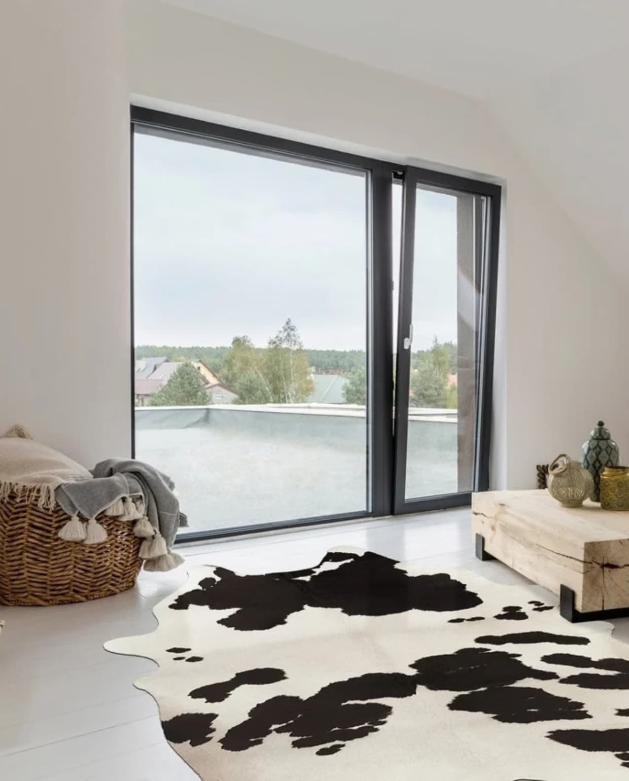 Vloerkleed Georgia - dierenhuid-effect - zwart - 155 x 190 cm AFK Living