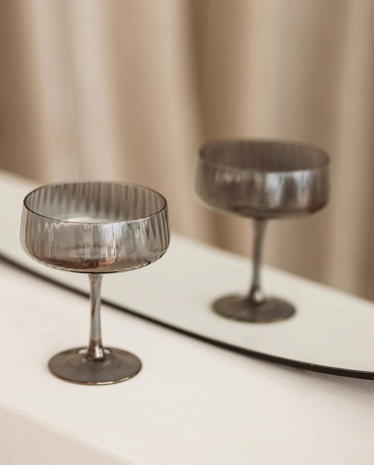Champagneglas 23cl coupe smoked Ray - Set van 4 SP Collection