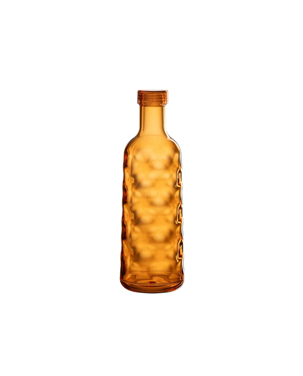 Decoratie Fles Gehamerd - kunststof - oranje - giftbox J-line