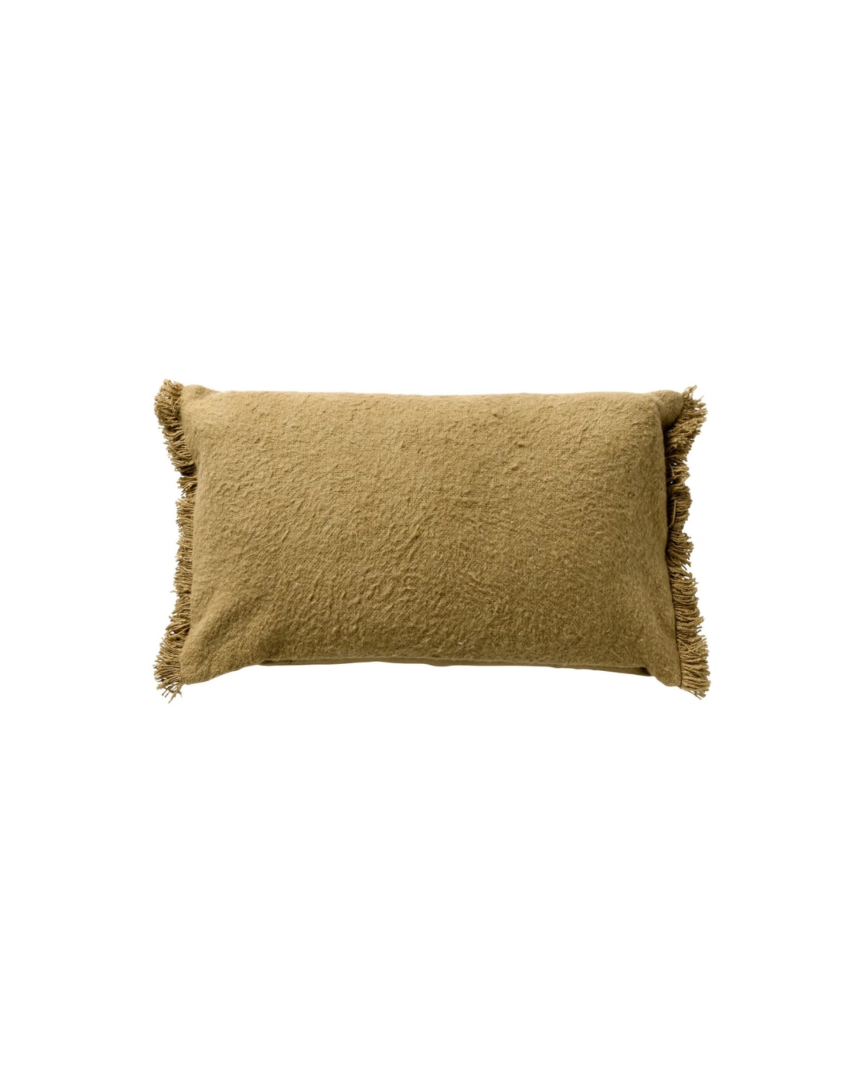 Sierkussen 30x50 cm - 100% katoen - franjes - Boa - groen Lasse
