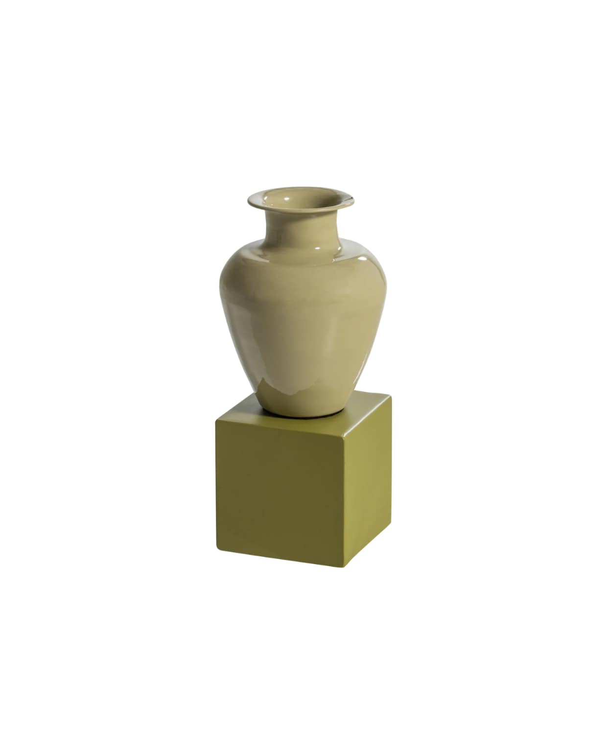 Wanddeco set vaas/kubus Numo - Metaal - Groen - 29x13x13 WOOOD